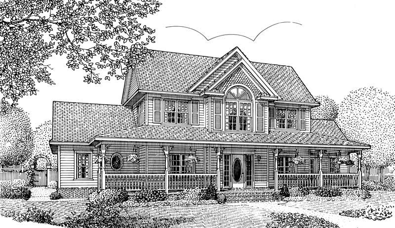 Home Plan Front Elevation of this 5-Bedroom,2571 Sq Ft Plan -173-1010