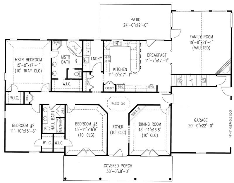 Floor Plan First Story of Country Plan #173-1016