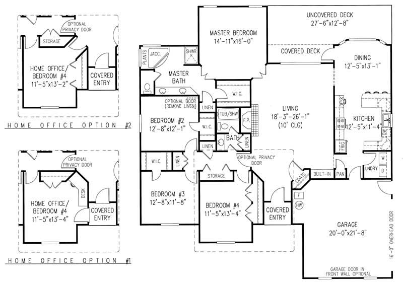 Floor Plan First Story of Contemporary Plan #173-1017