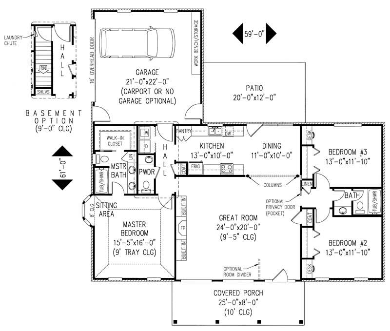 Floor Plan First Story of Contemporary Plan #173-1021