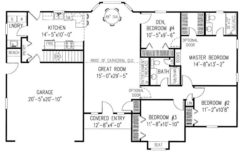 Floor Plan First Story of Contemporary Plan #173-1024
