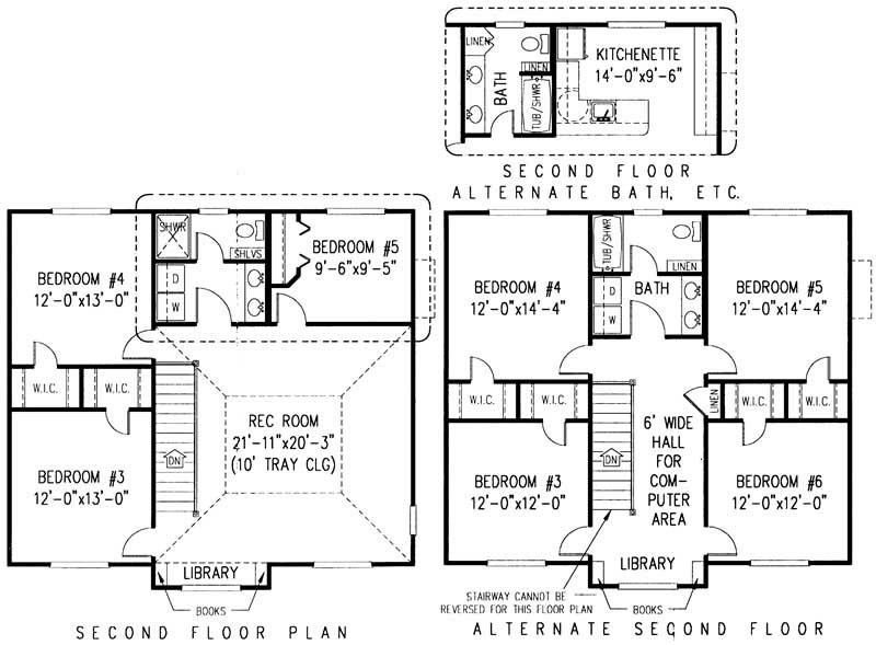 Floor Plan Second Story of Country Plan #173-1029