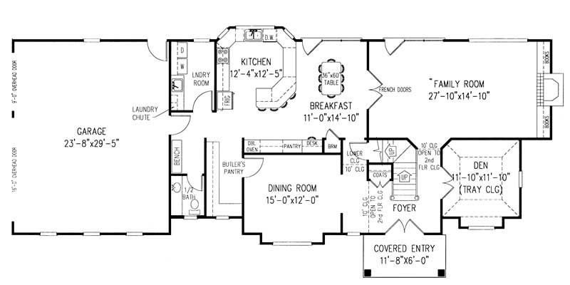 Floor Plan First Story of Contemporary Plan #173-1032