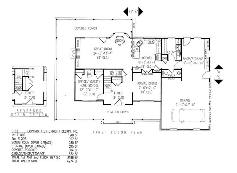 Floor Plan First Story of Country Plan #173-1035