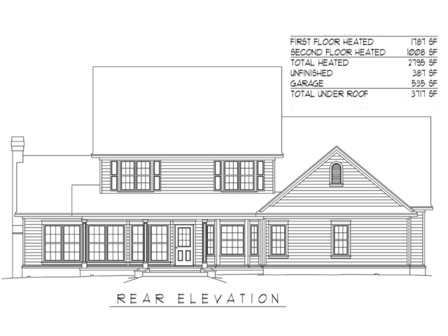 Home Plan Rear Elevation of this 4-Bedroom,2795 Sq Ft Plan -173-1037