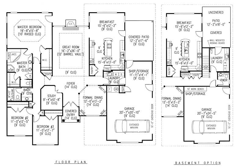 Floor Plan First Story of Contemporary Plan #173-1040