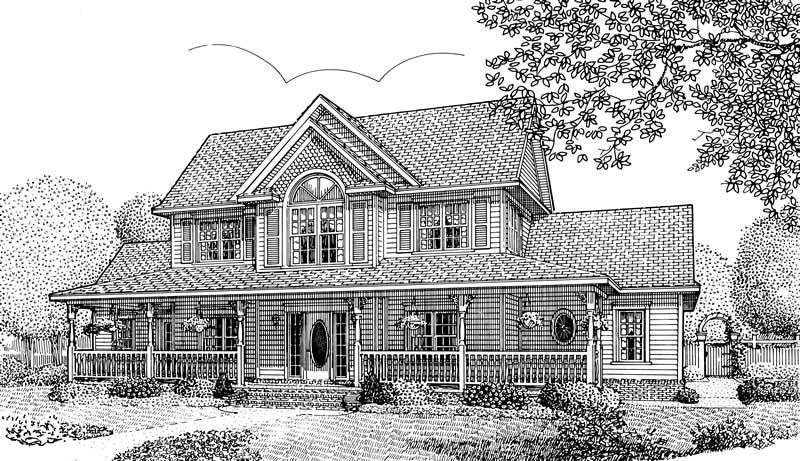 Home Plan Front Elevation of this 4-Bedroom,2433 Sq Ft Plan -173-1046