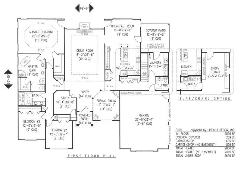 Floor Plan First Story of Contemporary Plan #173-1050