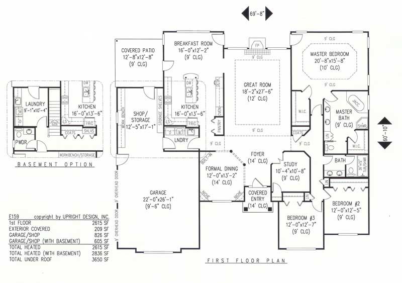 Floor Plan First Story of Contemporary Plan #173-1052