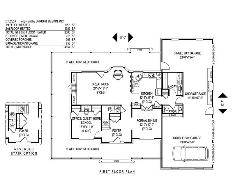 Floor Plan First Story of Country Plan #173-1054