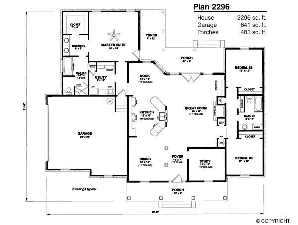 Floor Plan First Story of Cape Cod Plan #174-1013