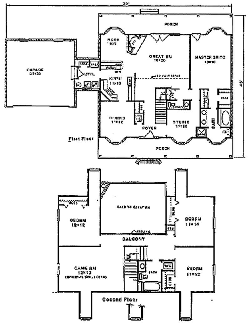 Floor Plan First Story of Cape Cod Plan #174-1016
