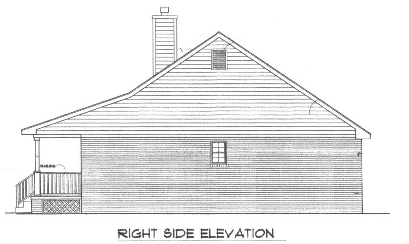 Home Plan Right Elevation of this 3-Bedroom,1277 Sq Ft Plan -174-1043