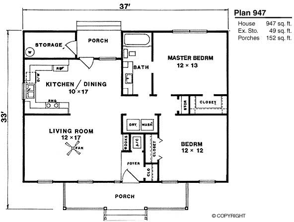 Floor Plan First Story of Country Plan #174-1049