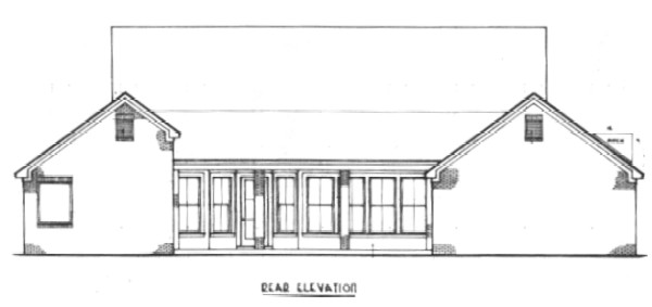 Home Plan Rear Elevation of this 3-Bedroom,1878 Sq Ft Plan -174-1062