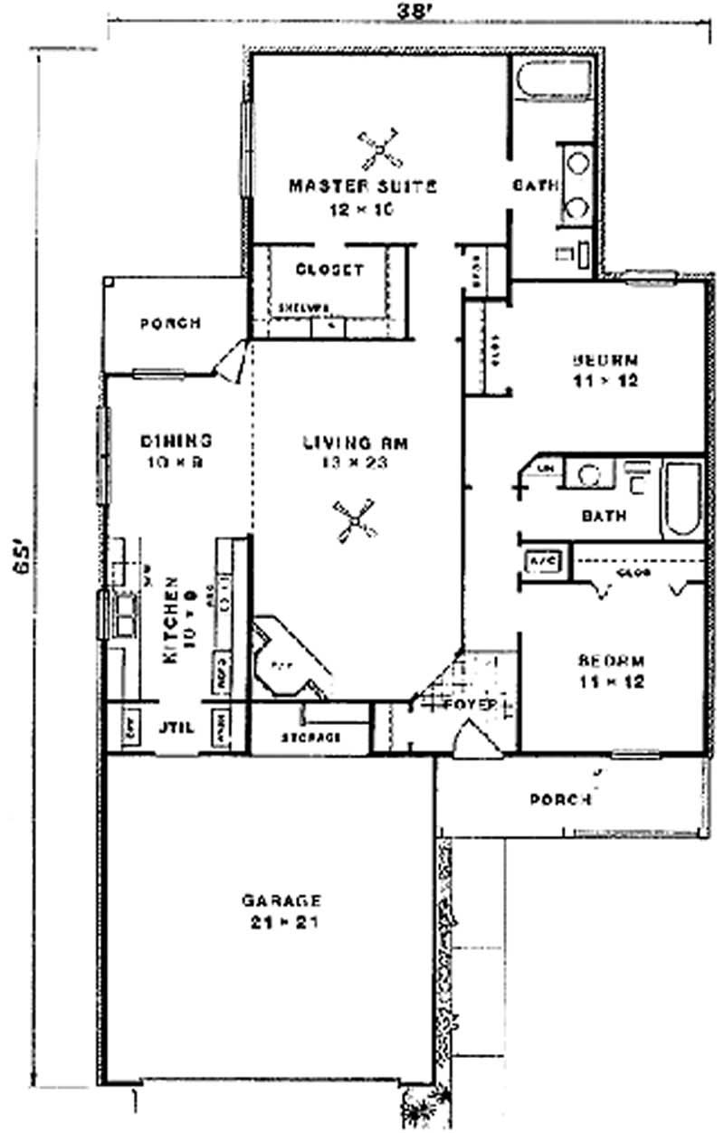 Floor Plan First Story of Cape Cod Plan #174-1064