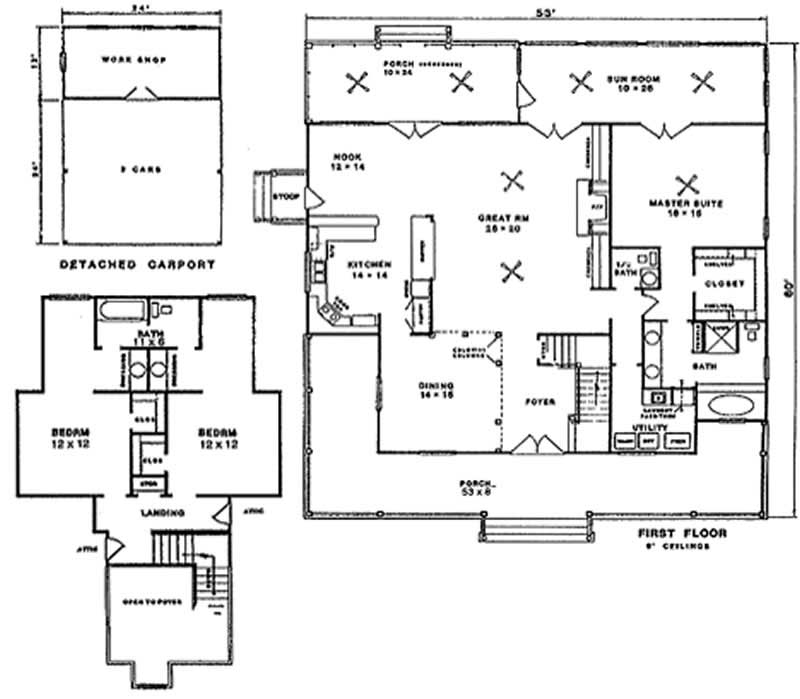 Floor Plan First Story of Cape Cod Plan #174-1083