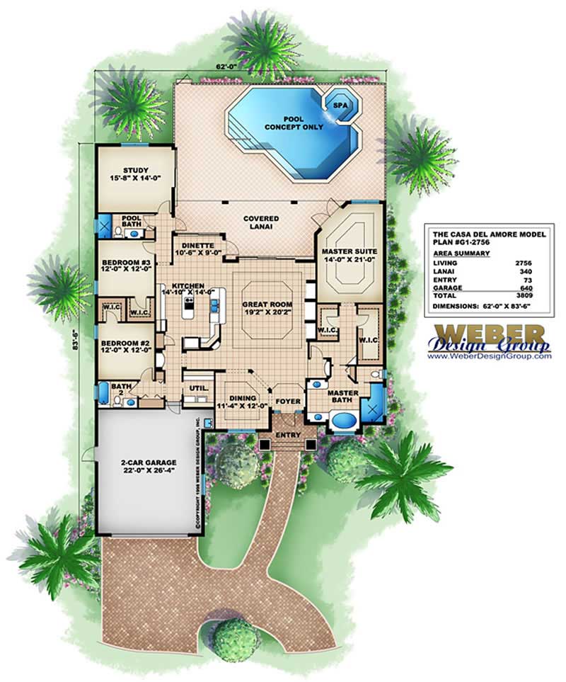 Floor Plan First Story of Contemporary Plan #175-1000