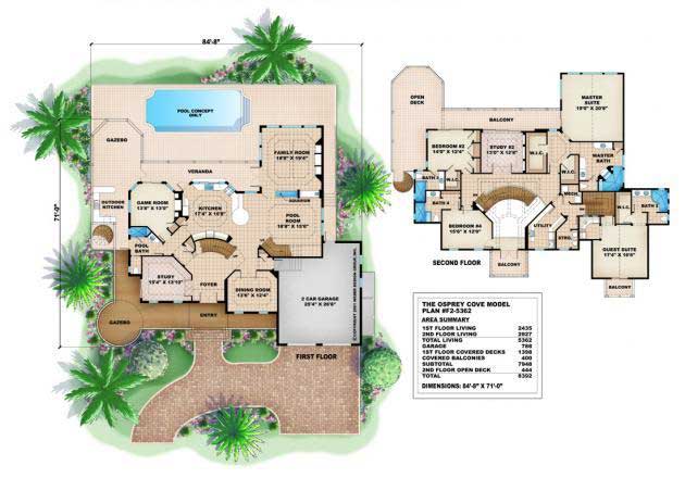 Floor Plan First Story of European Plan #175-1018