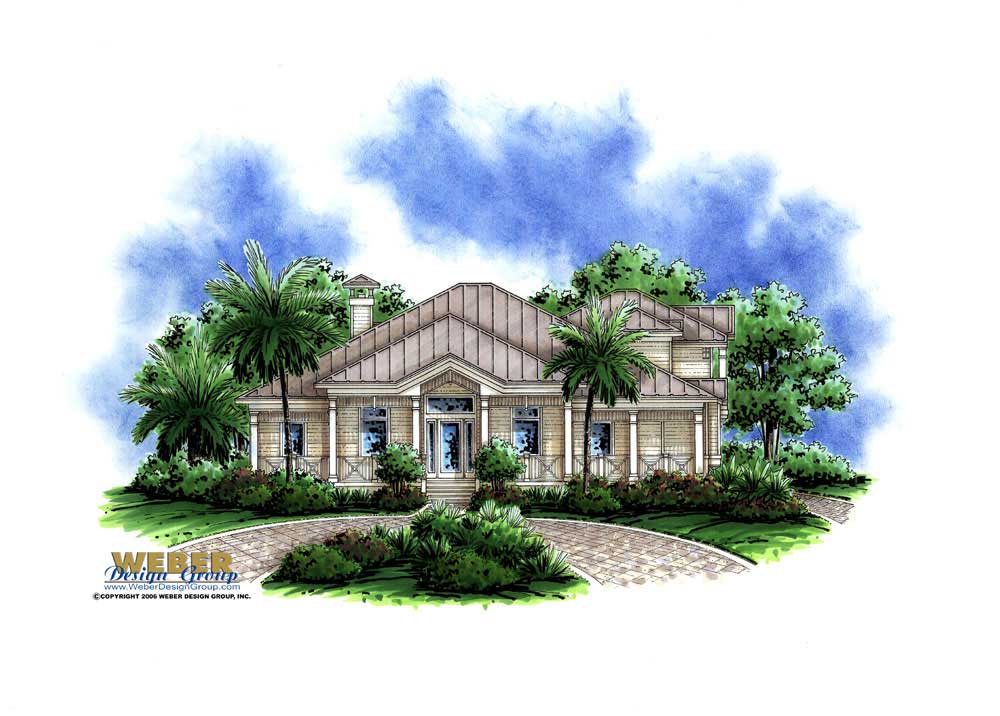 Mediterranean Home Plans color rendering.