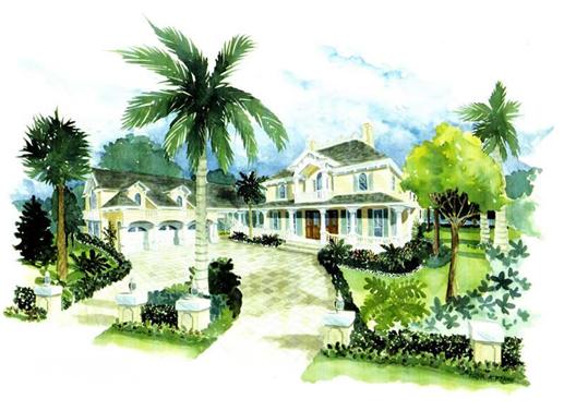 Front View of this 4-Bedroom, 4696 Sq Ft Plan - 175-1050