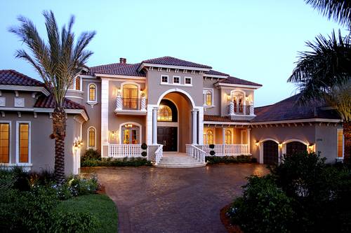 Color photograph of Mediterranean home plan (ThePlanCollection: House Plan #175-1073)