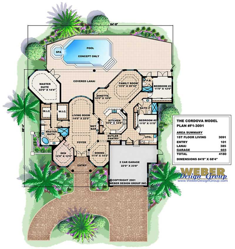 Floor Plan First Story of Coastal Plan #175-1078