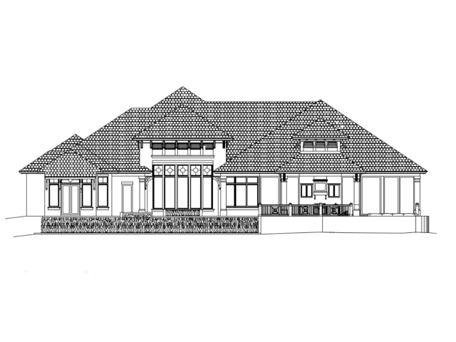 Home Plan Rear Elevation of this 4-Bedroom,5377 Sq Ft Plan -175-1087