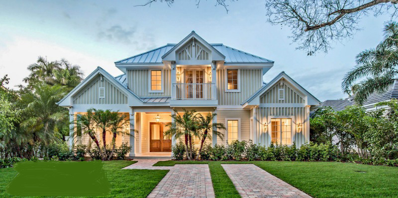 Front elevation of Florida Style home (ThePlanCollection: House Plan #175-1093)