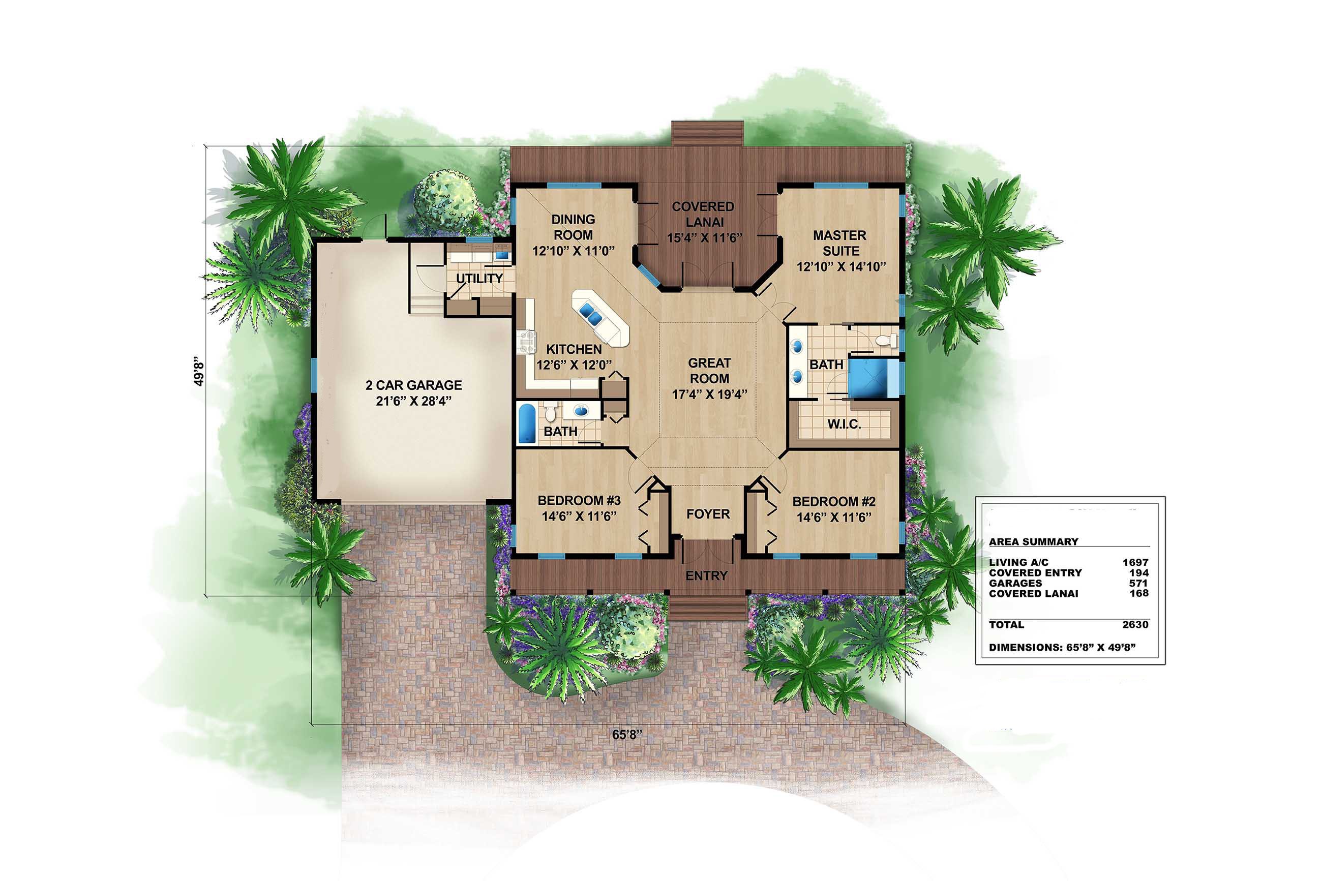 Floor Plan First Story of Ranch Plan #175-1108