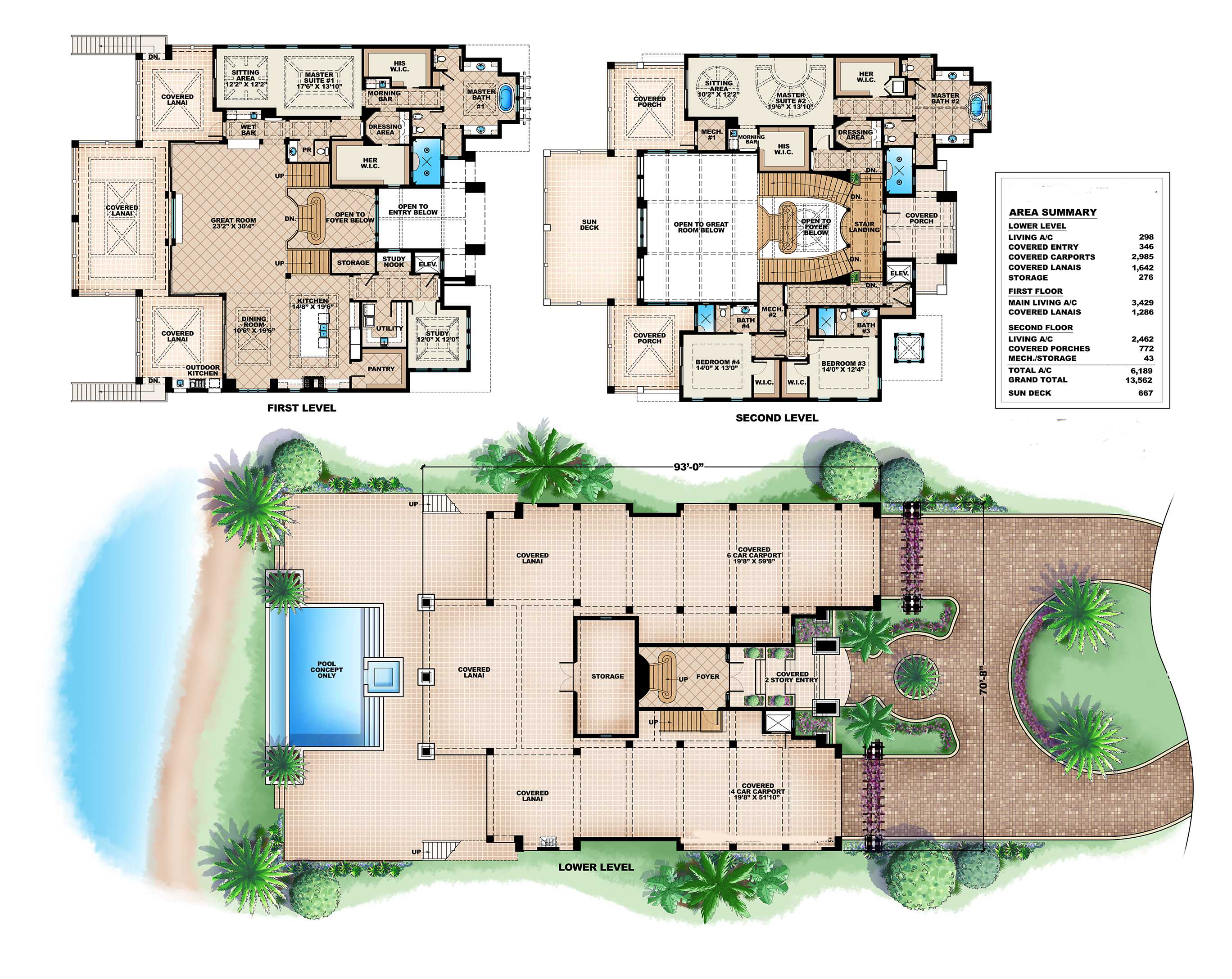 Floor Plan First Story of Luxury Plan #175-1109