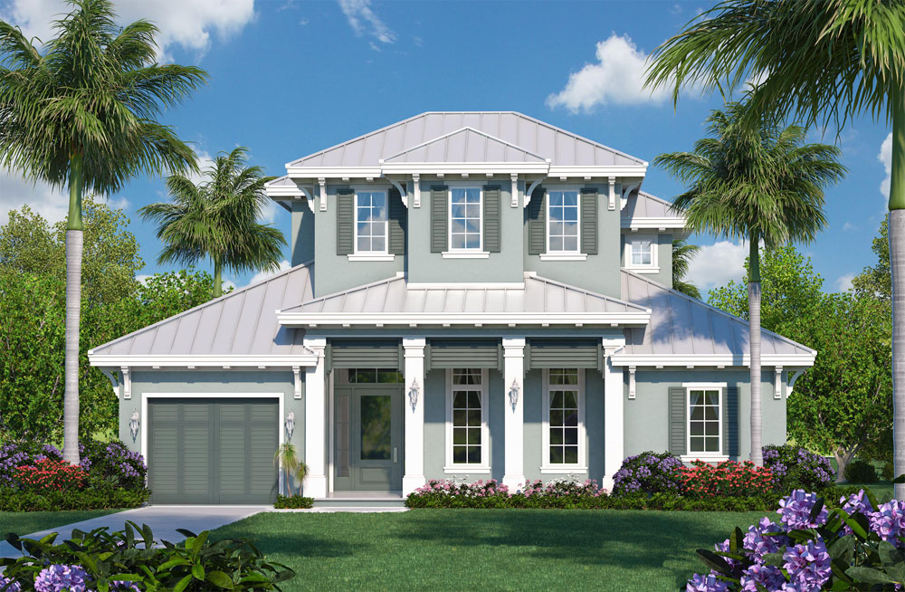 Front elevation of Coastal home (ThePlanCollection: House Plan #175-1122)