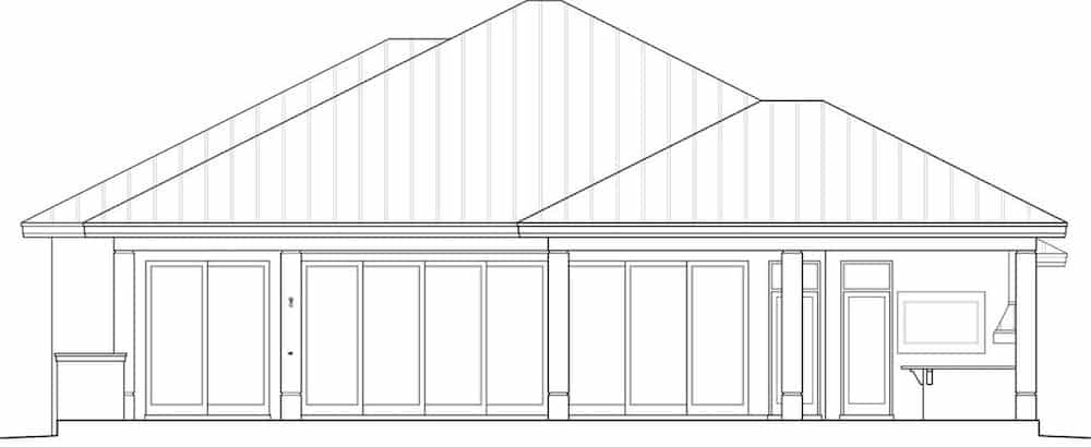 Home Plan Rear Elevation of this 3-Bedroom,2684 Sq Ft Plan -175-1134