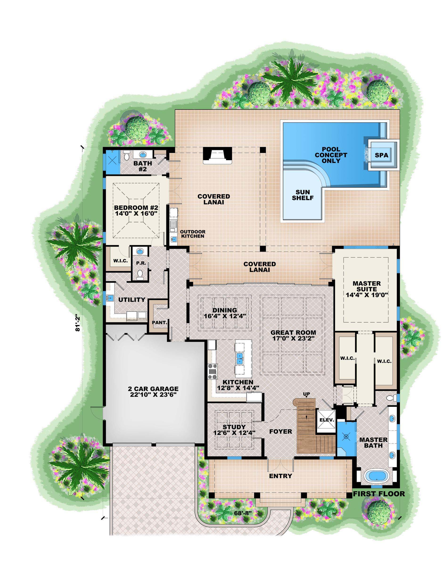 Floor Plan First Story of Traditional Plan #175-1135