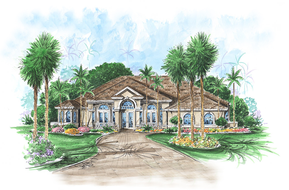 Front elevation of Contemporary home (ThePlanCollection: House Plan #175-1144)