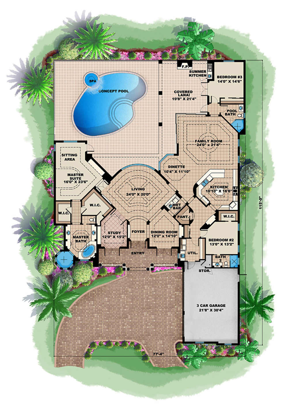 Floor Plan First Story of Country Plan #175-1146