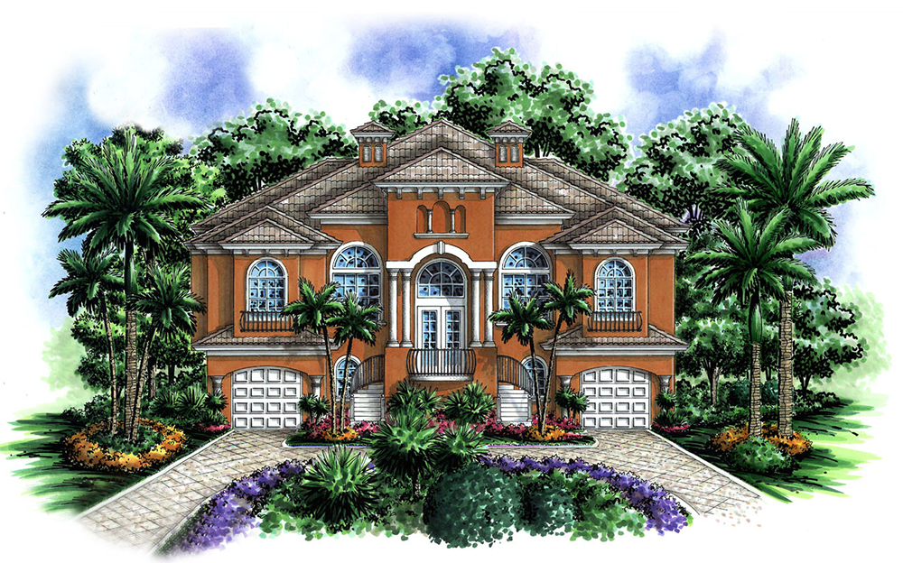 Front elevation of Coastal home (ThePlanCollection: House Plan #175-1153)