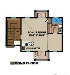 Floor Plan Second Story of Mediterranean Plan #175-1154