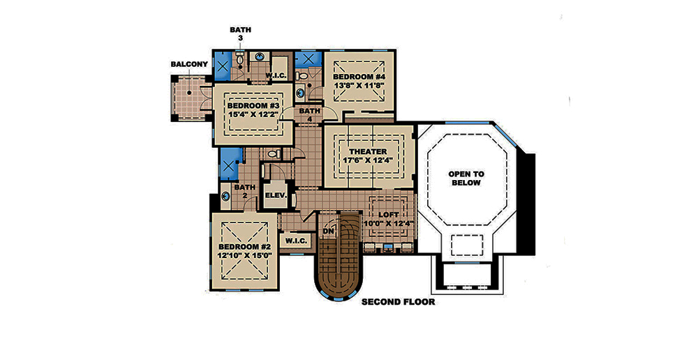 Floor Plan First Story of Contemporary Plan #175-1173