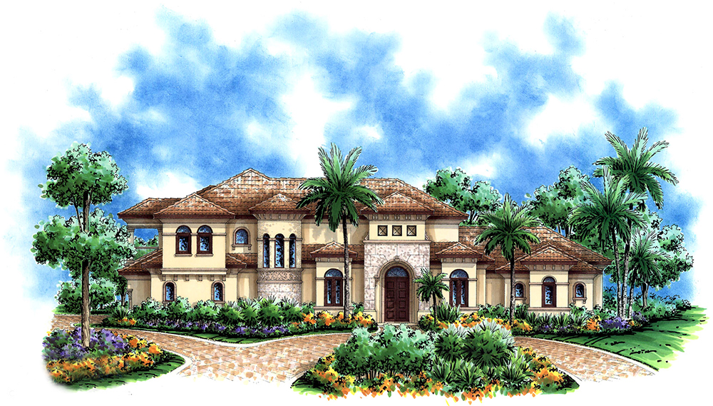 Front elevation of Contemporary home plan (ThePlanCollection: House Plan #175-1173)