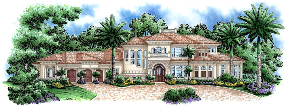 Front elevation of Coastal home (ThePlanCollection: House Plan #175-1179)