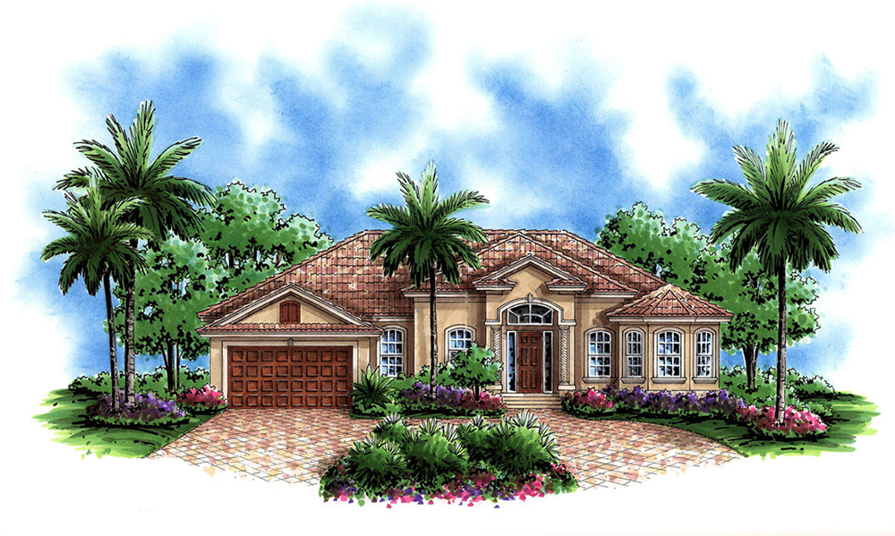 Front elevation of Cottage home (ThePlanCollection: House Plan #175-1198)