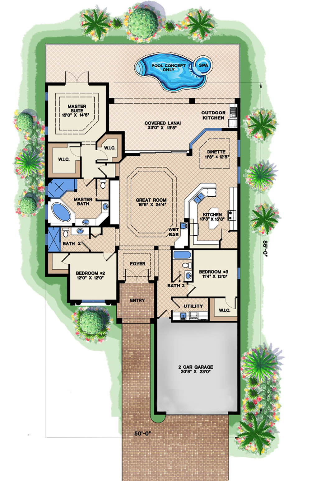 Floor Plan First Story of Cottage Plan #175-1204