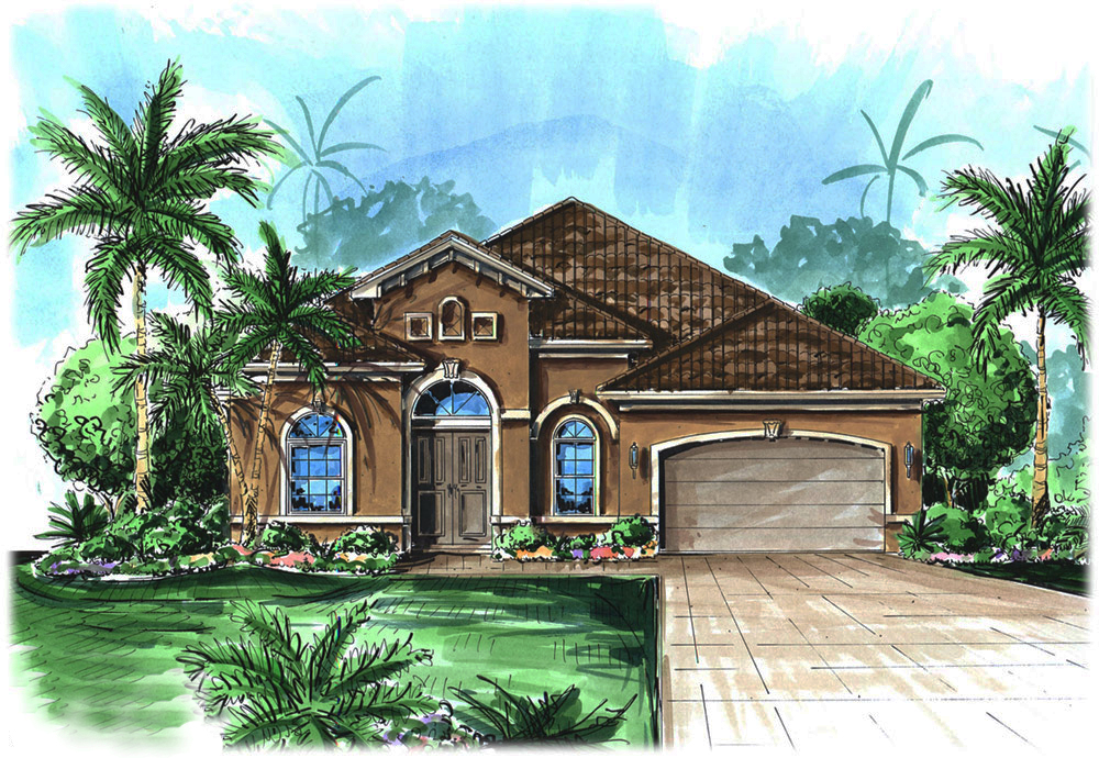 Front elevation of Cottage home (ThePlanCollection: House Plan #175-1207)