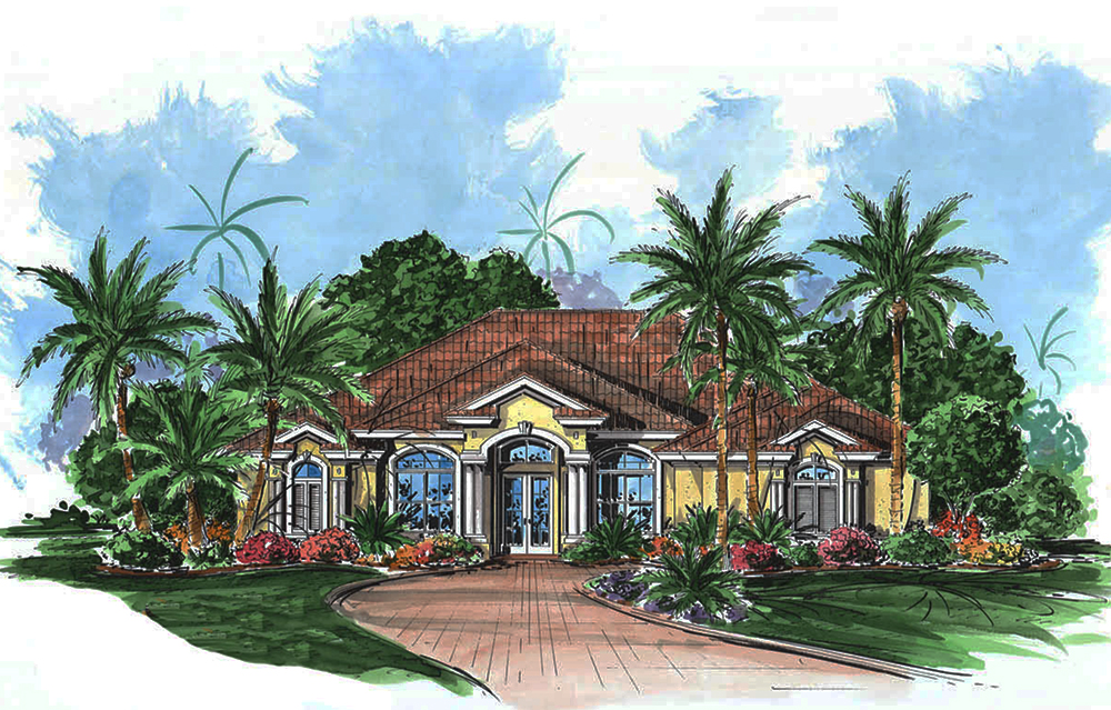 Front elevation of Craftsman home (ThePlanCollection: House Plan #175-1211)