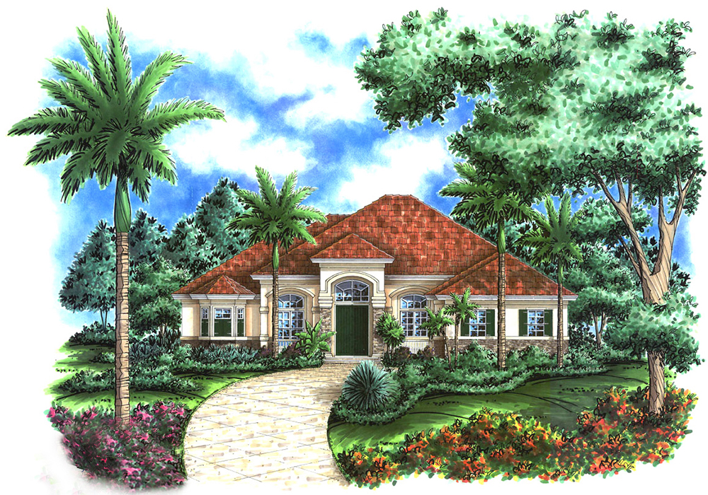 Front elevation of Country home (ThePlanCollection: House Plan #175-1214)