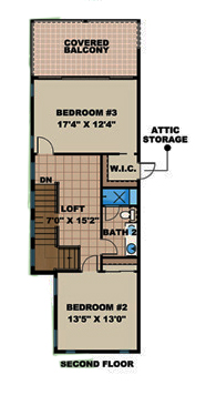 Floor Plan Second Story of Mediterranean Plan #175-1218
