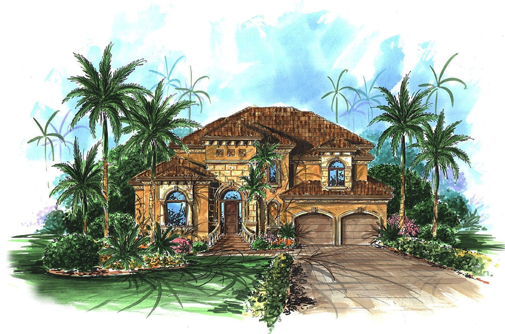 Front View of this 4-Bedroom, 3051 Sq Ft Plan - 175-1222