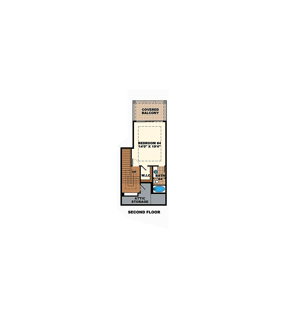 Floor Plan Second Story of Florida Style Plan #175-1230