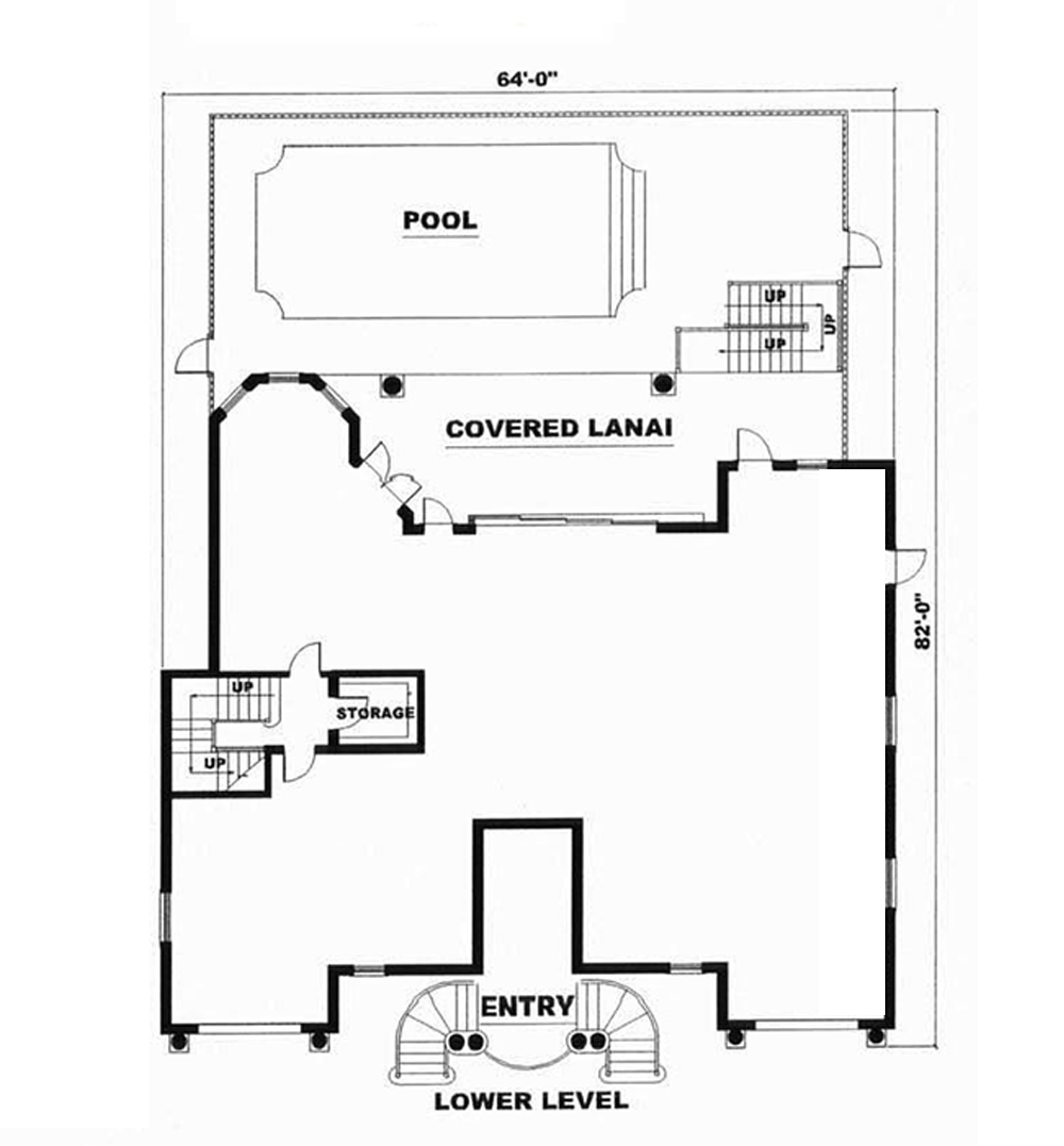 Floor Plan Basement of Mediterranean Plan #175-1233